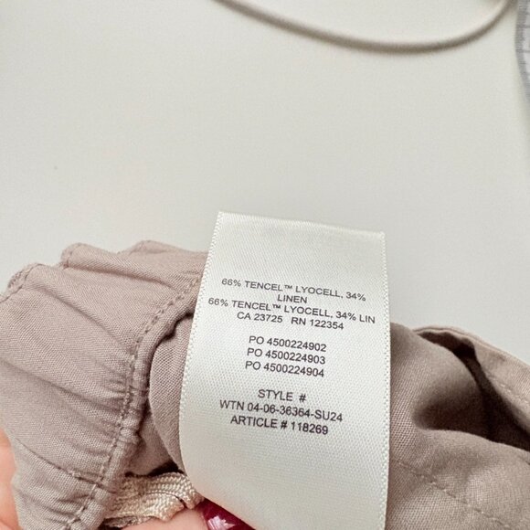 Aritzia Wilfred The Lodge Pant High Rise Relaxed Cruise Linen Taupe Cola Size XL - Picture 9 of 9